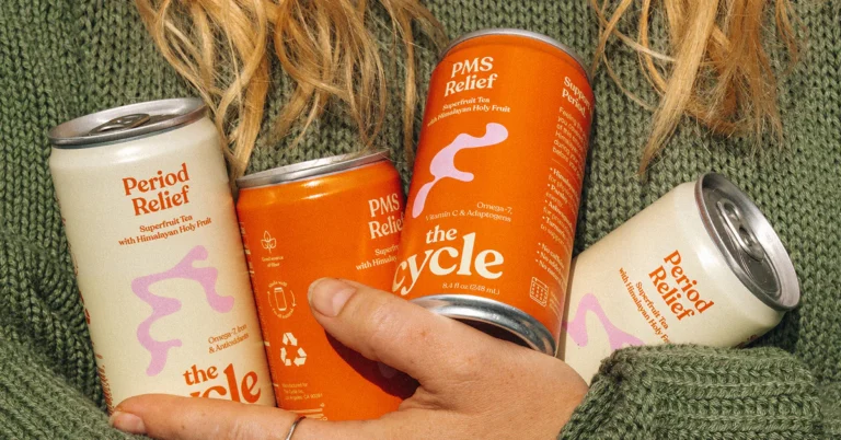 O Cycle oferece alívio imediato para TPM e menstruação, pronto para beber